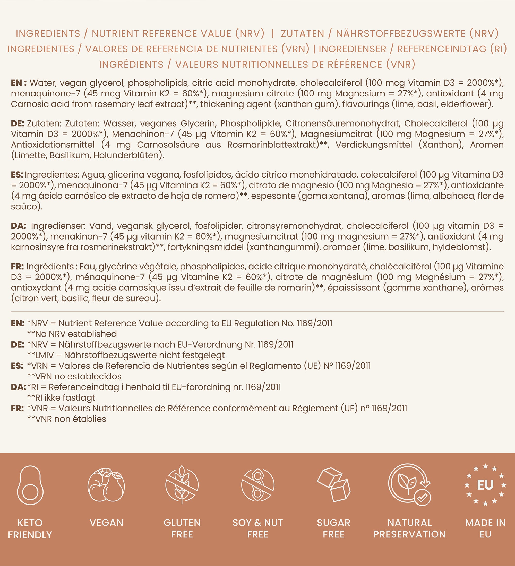 Liposomalt Vitamin D3 med Magnesium og K2